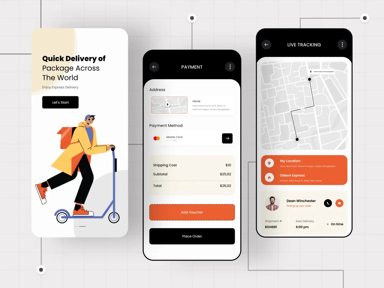 Delivery Service Mobile App Design Exploration