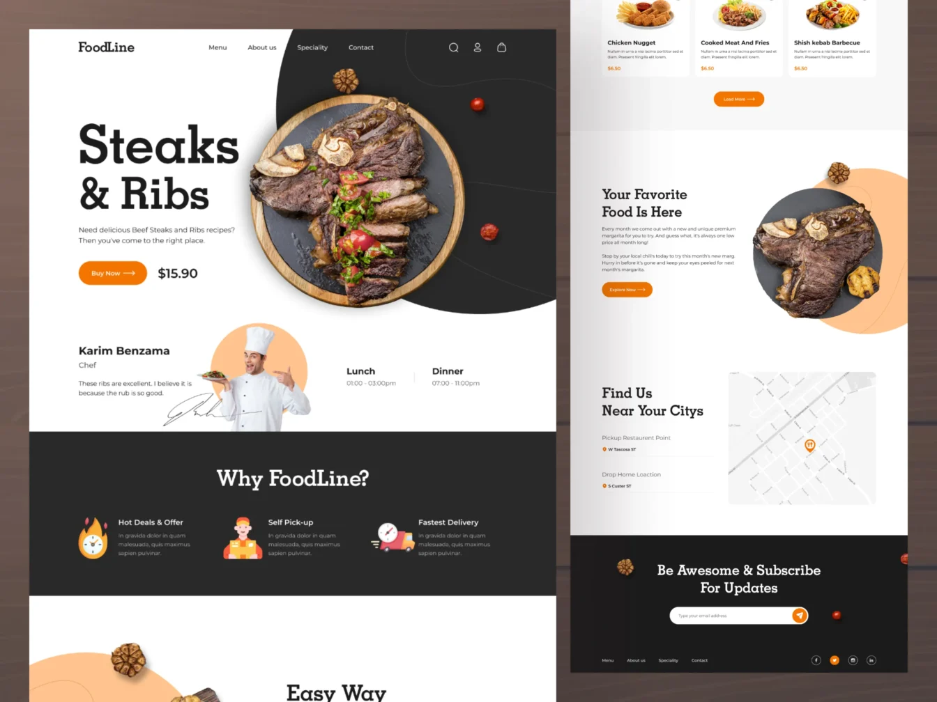 Restaurant Website Landing Page Template