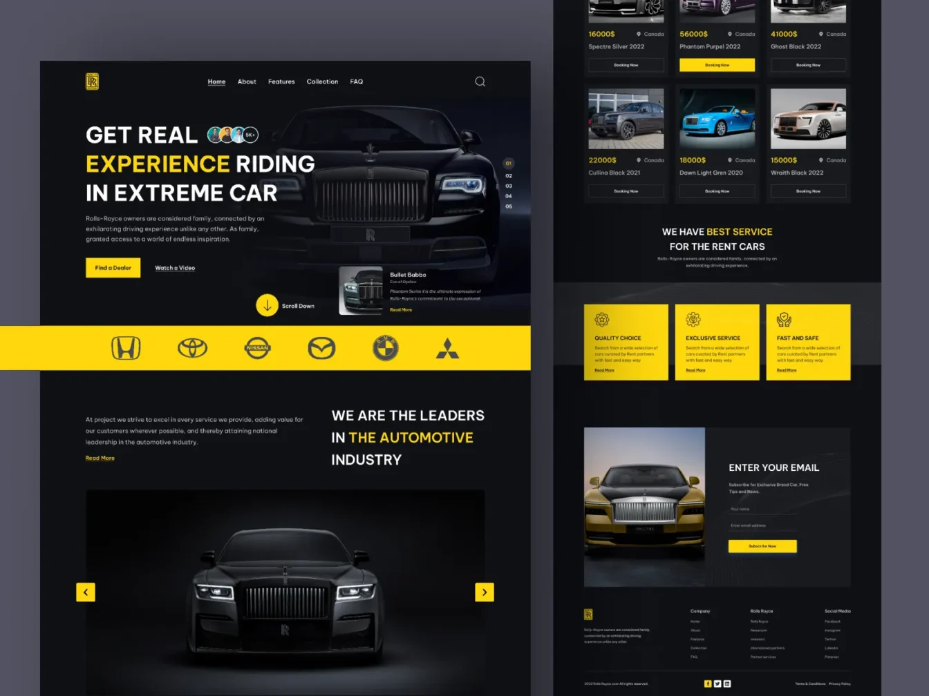 Rolls Royce Car Website Landing Page