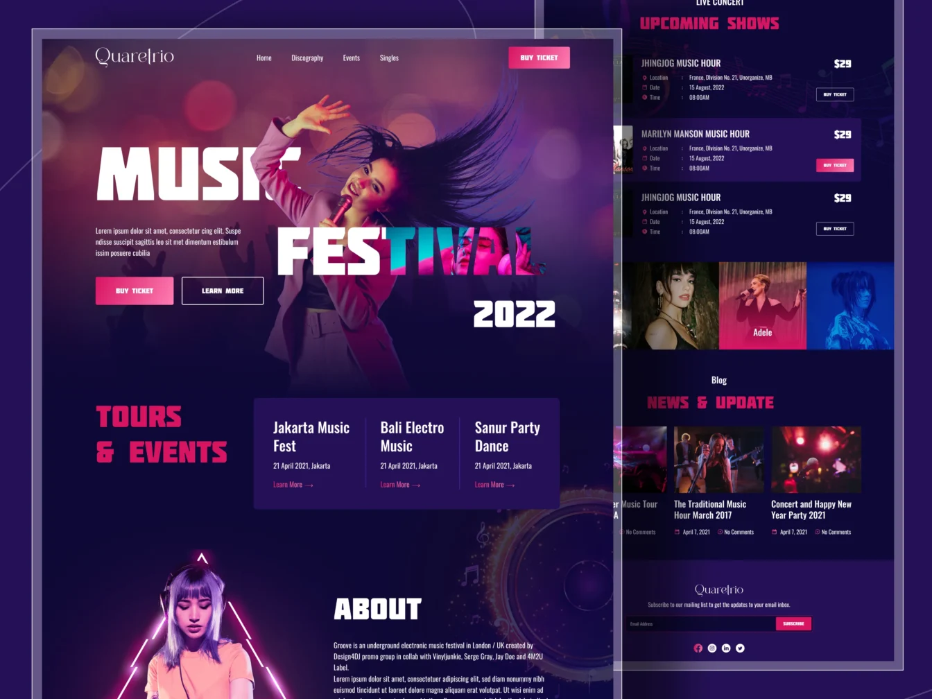 Music Festival Landing Page Template