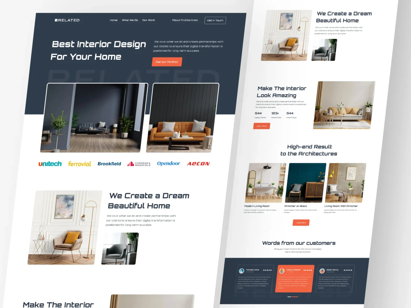 Interior Design Website Landing Page